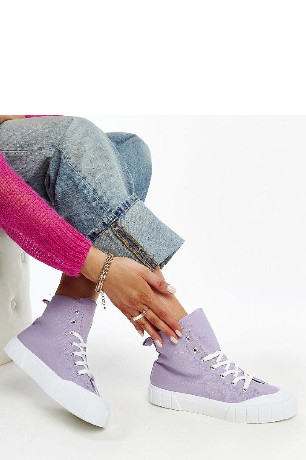 pink lace sneakers view 14