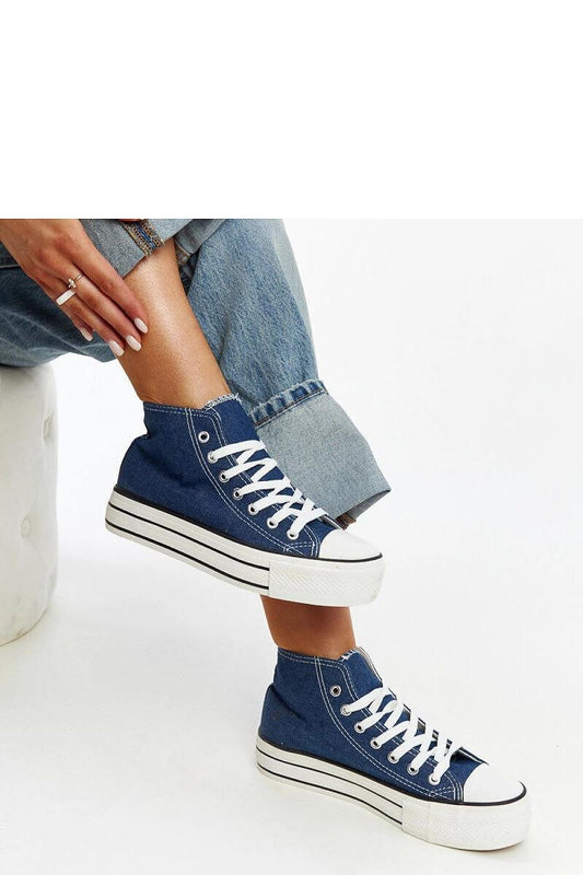 blue lace maxi sneakers front view