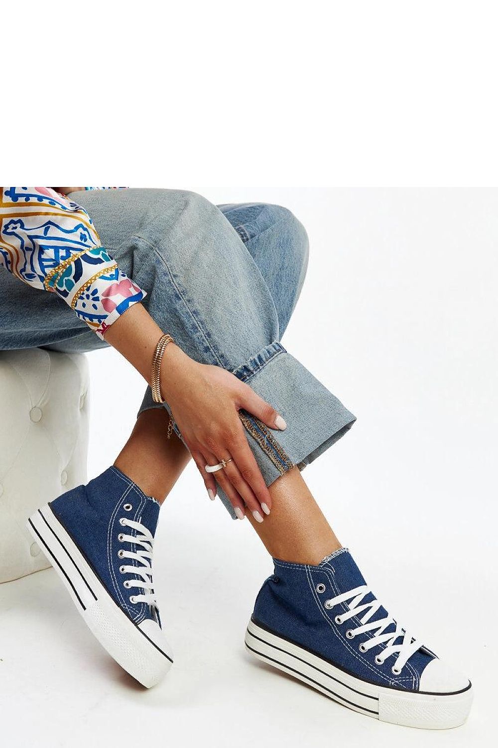 blue lace maxi sneakers alternate angle