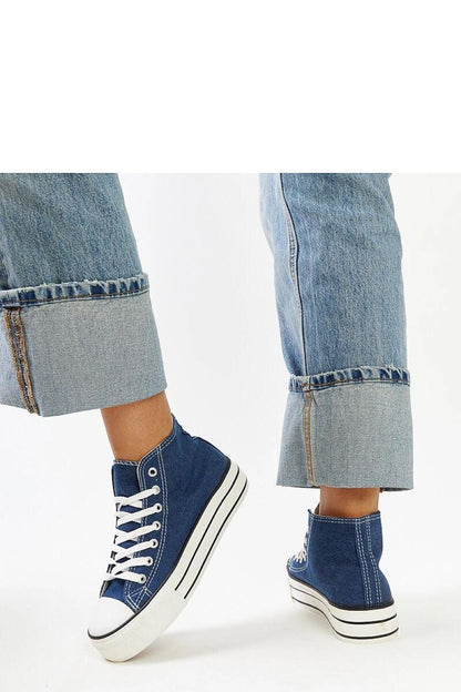 blue lace maxi sneakers back view