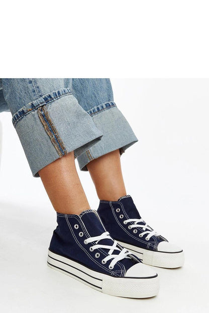 blue lace maxi sneakers side view