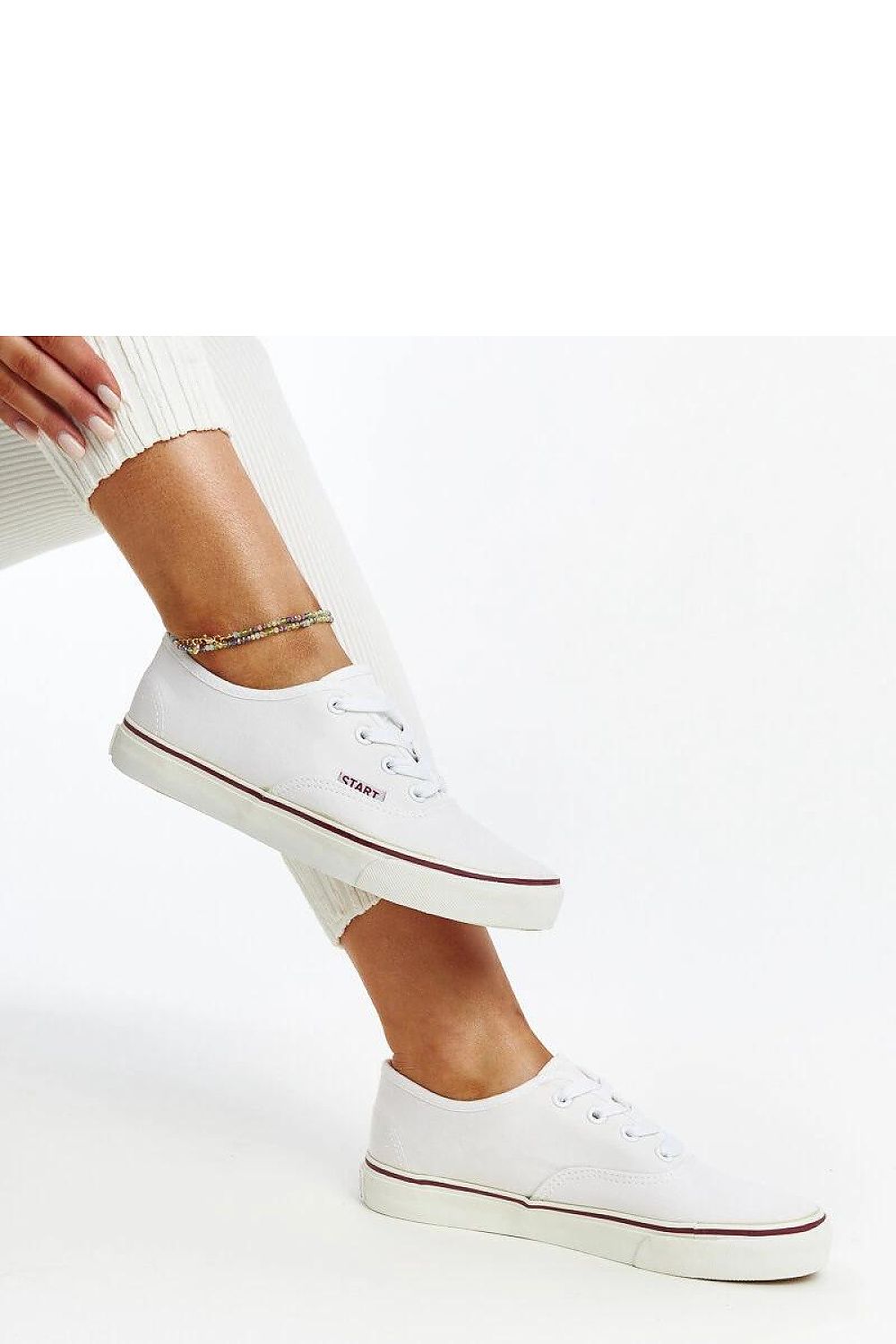 pink lace sneakers back view