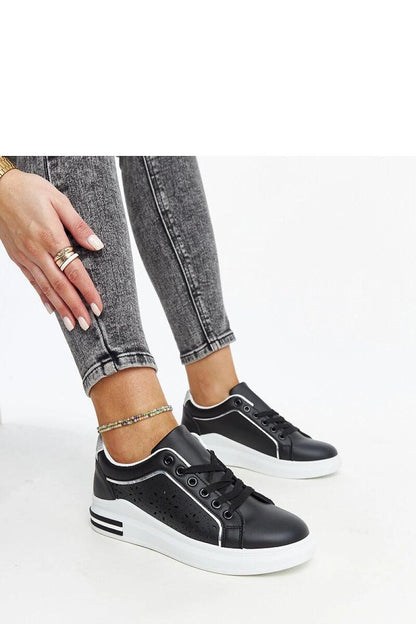 black lace sneakers front view
