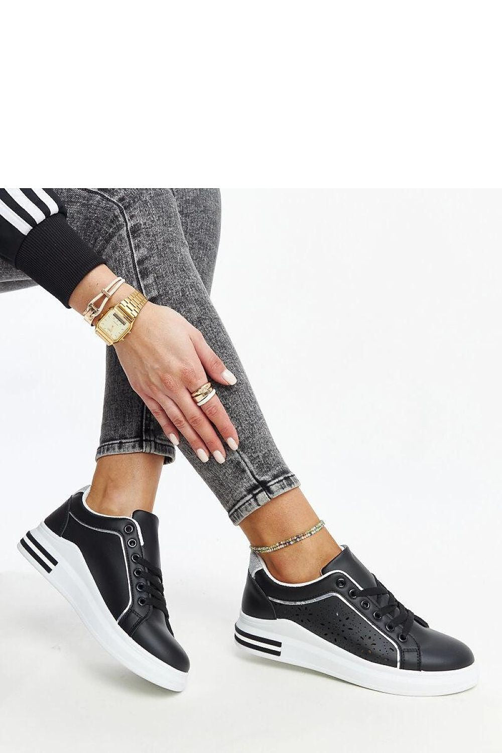 black lace sneakers alternate angle