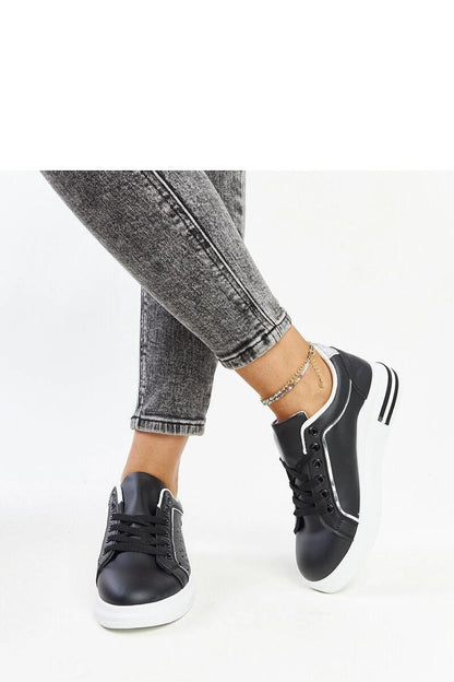 black lace sneakers back view