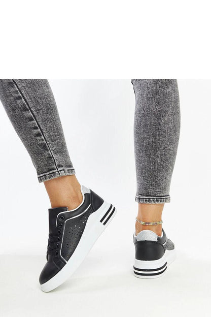 black lace sneakers side view