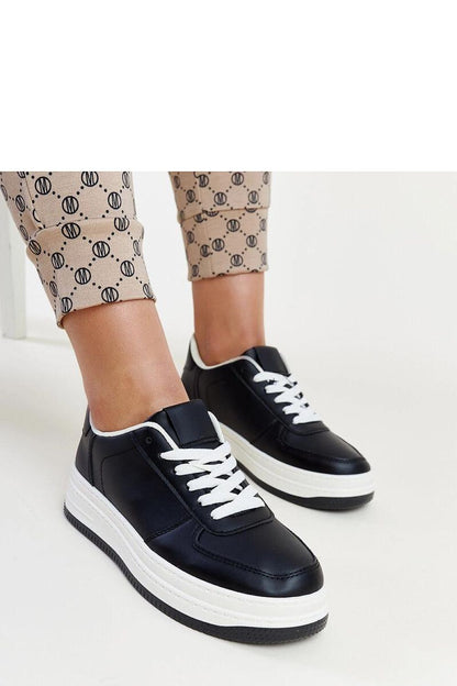 black lace sneakers front view