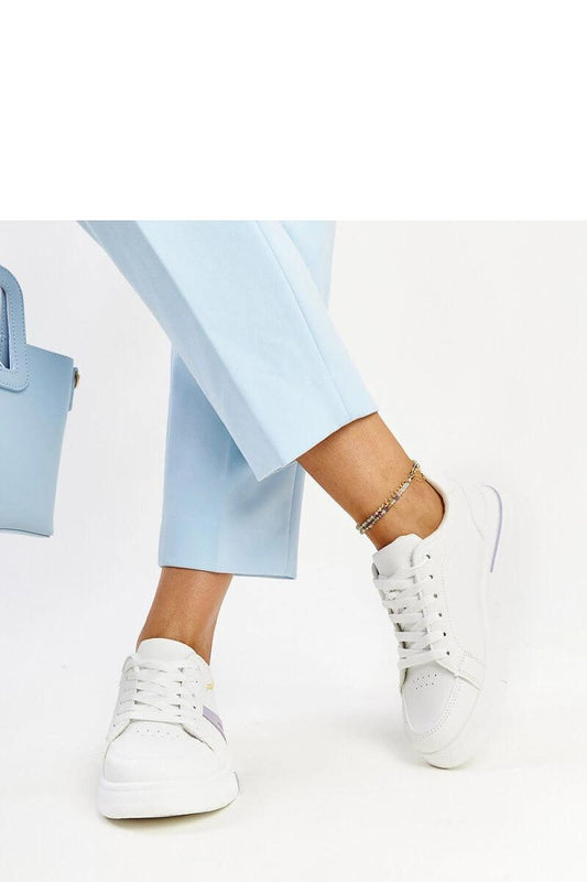 white lace sneakers front view