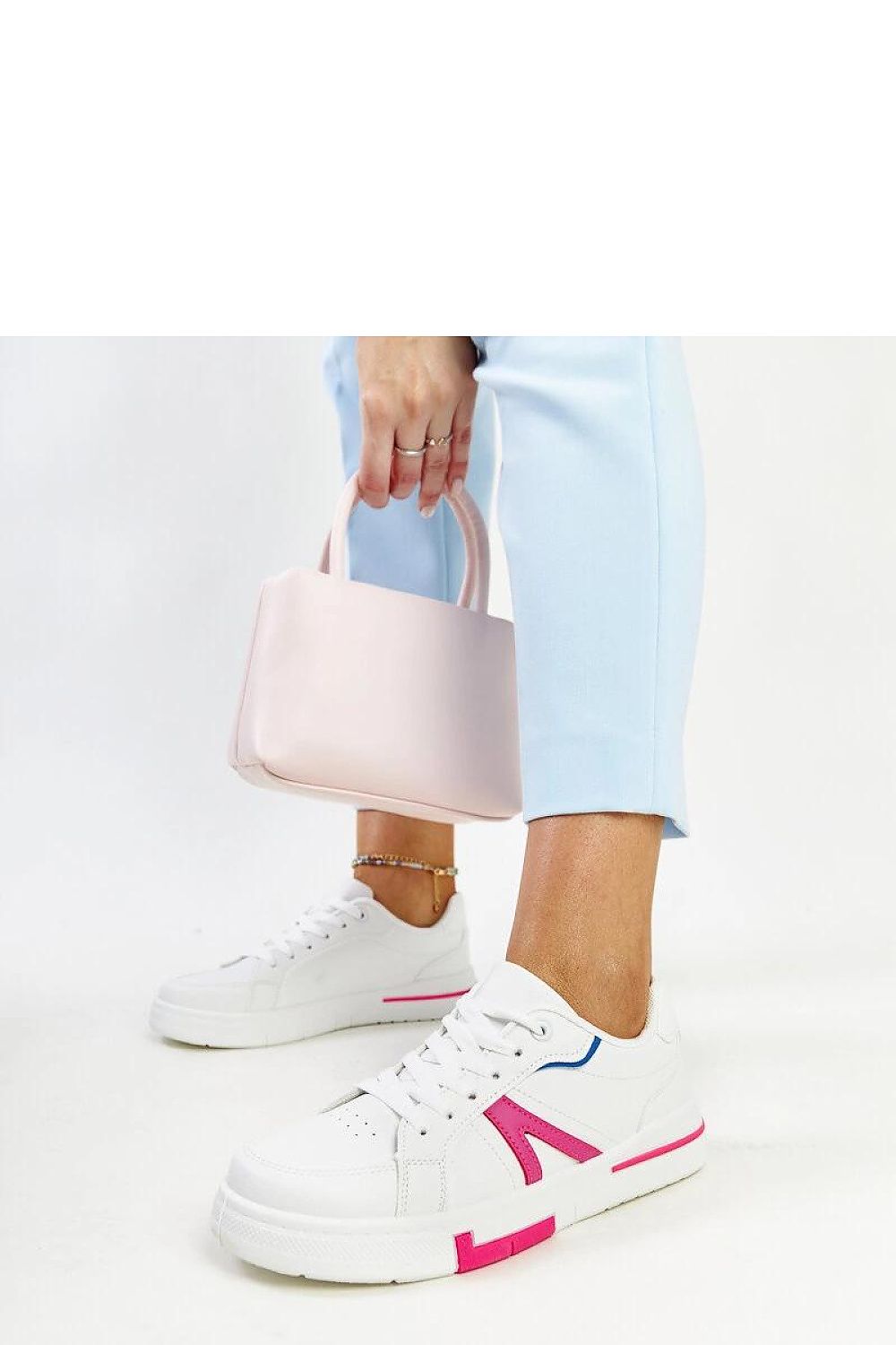 white lace sneakers view 6