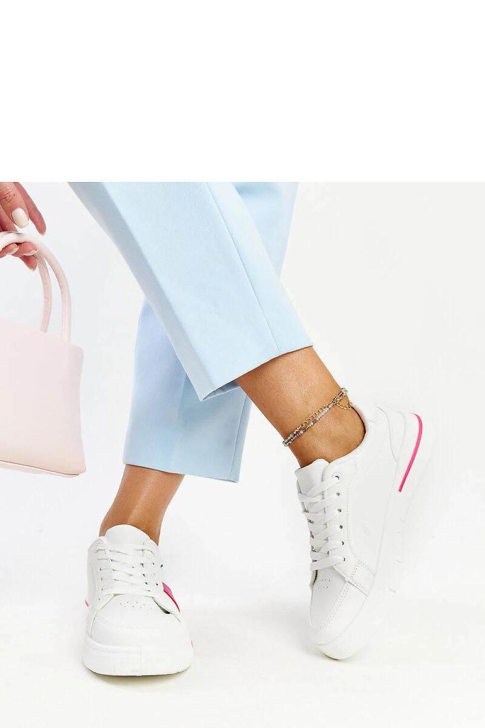 white lace sneakers view 7