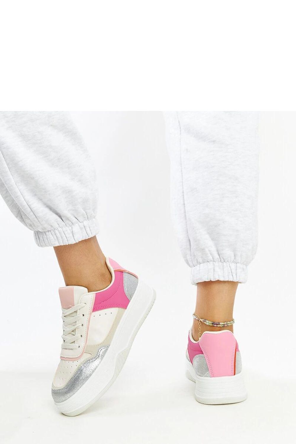 pink lace sneakers alternate angle