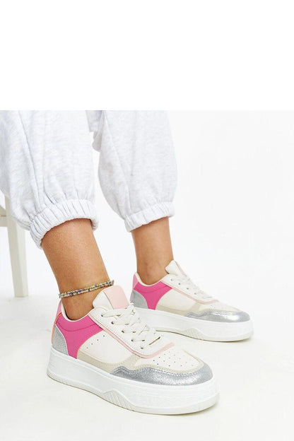 pink lace sneakers detail view