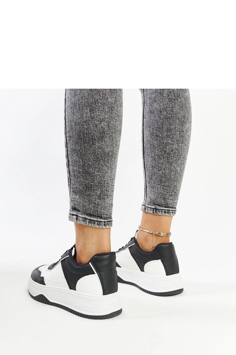 white lace sneakers back view