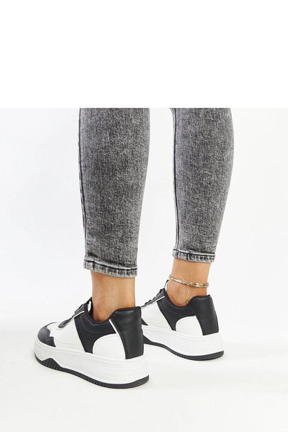 white lace sneakers back view