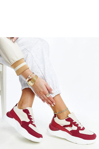 red lace sneakers front view