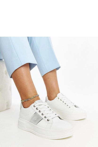 white lace sneakers front view