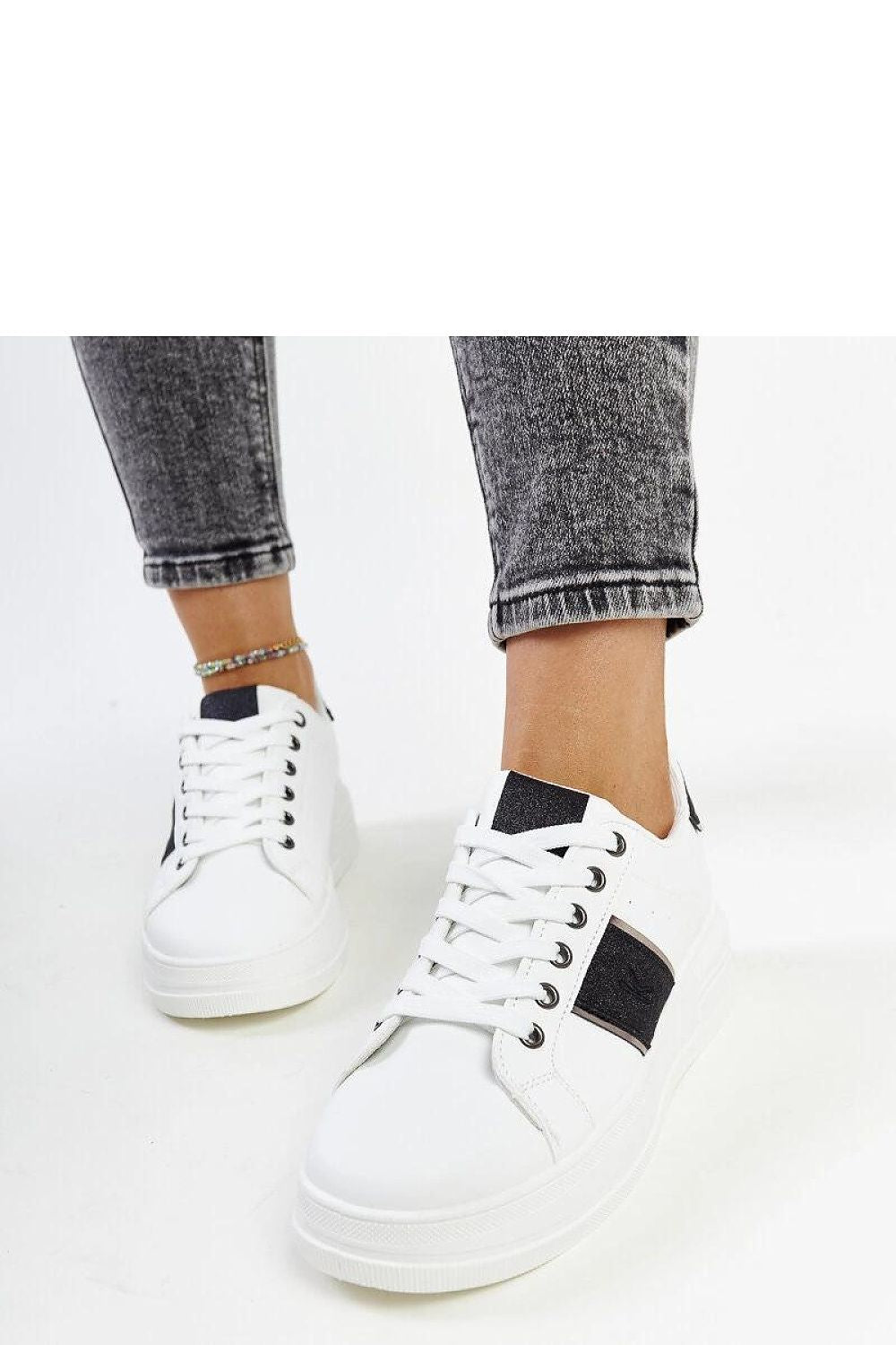 white lace sneakers side view