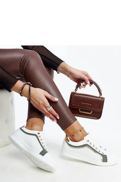 white lace sneakers front view