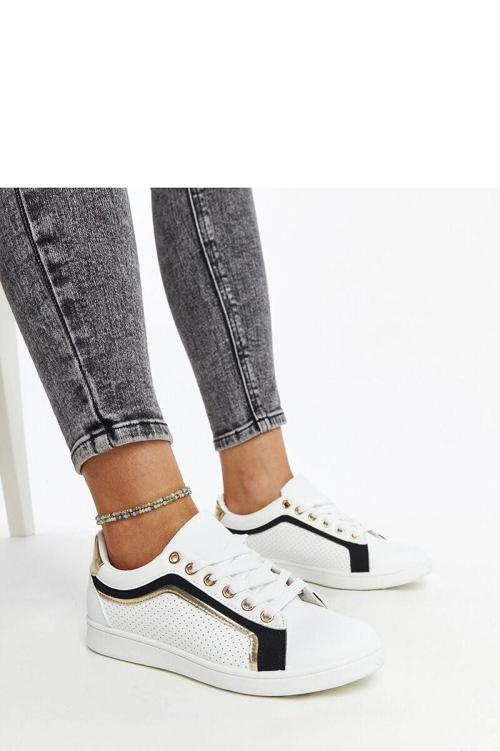 white lace sneakers view 6