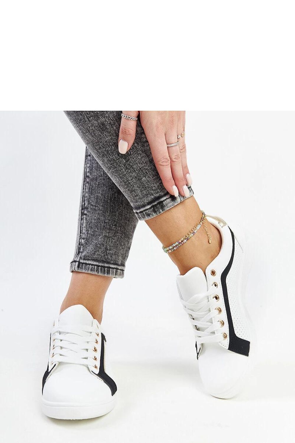 white lace sneakers view 8