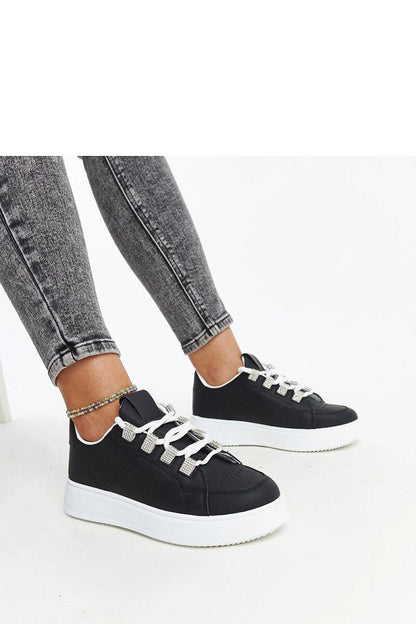 black lace sneakers front view