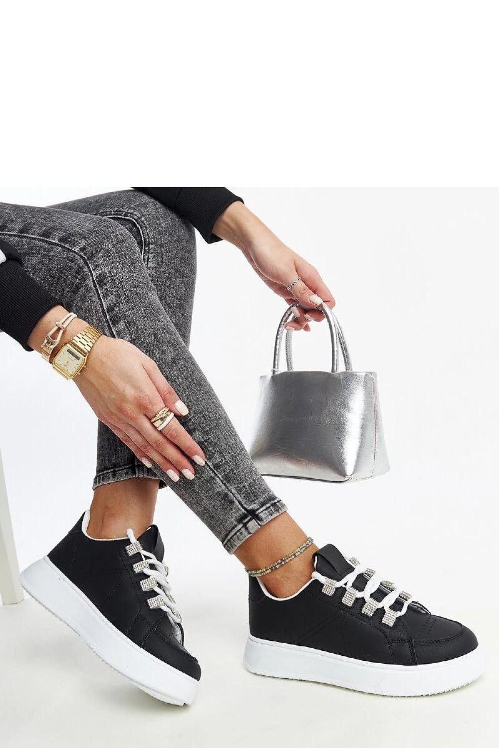 black lace sneakers alternate angle