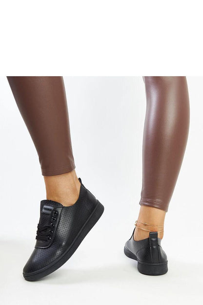 black lace sneakers back view