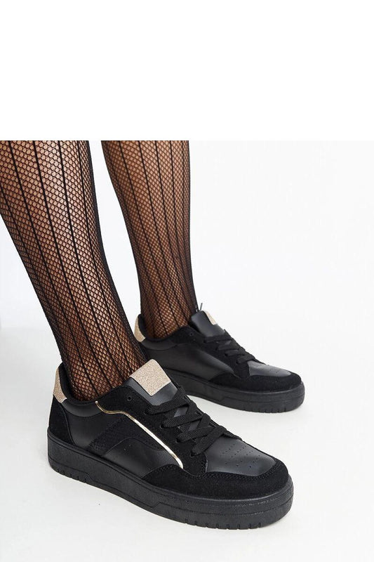 black lace sneakers front view