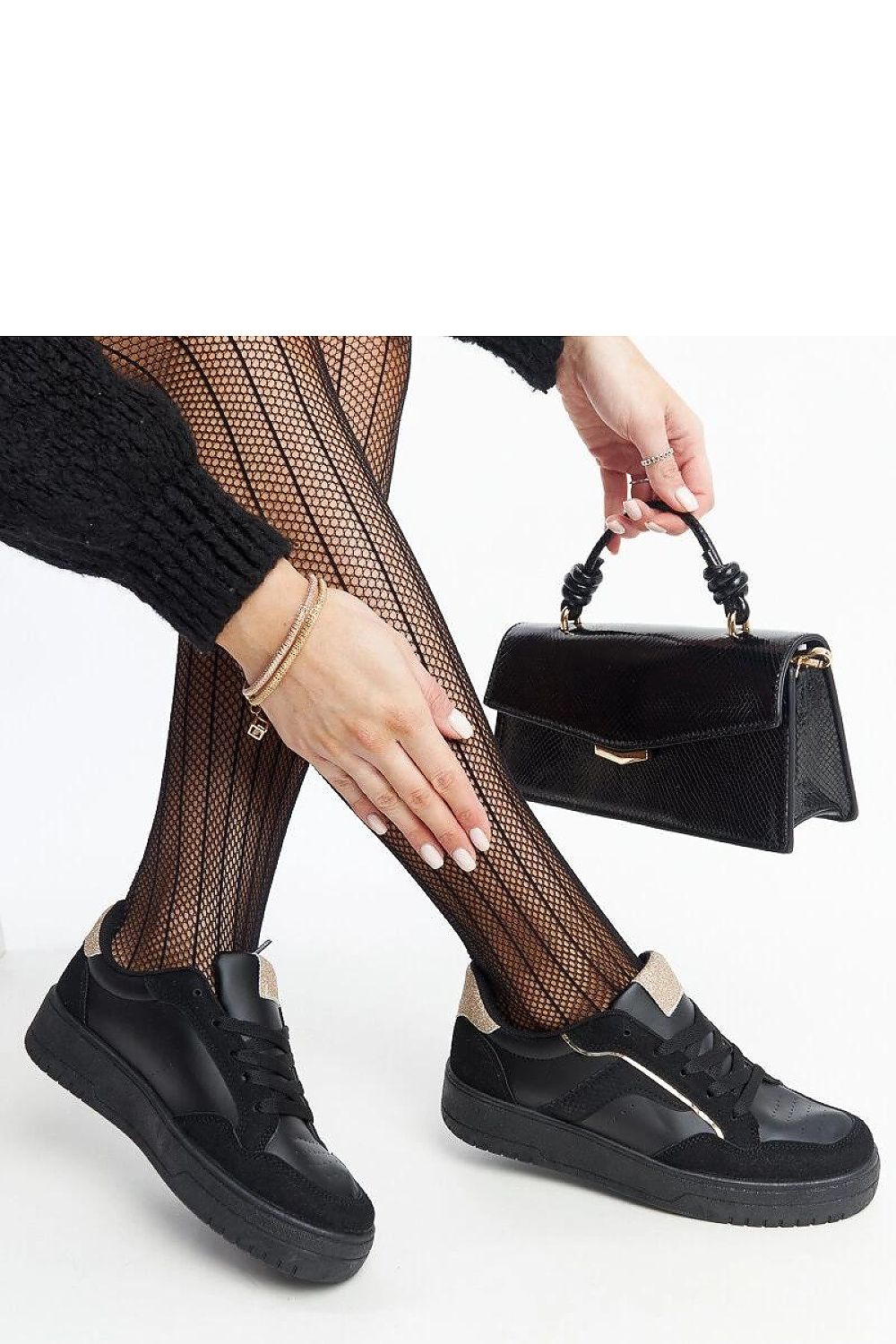 black lace sneakers alternate angle