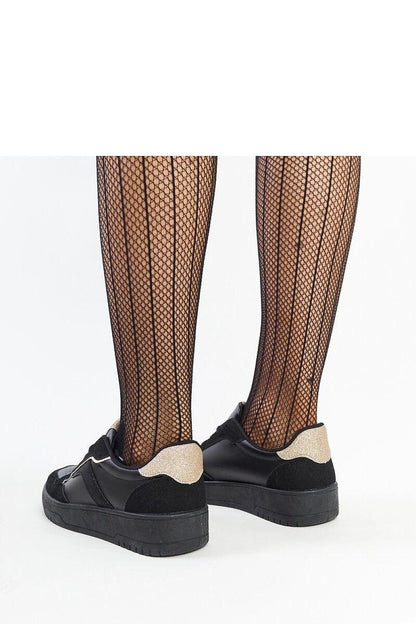 black lace sneakers back view