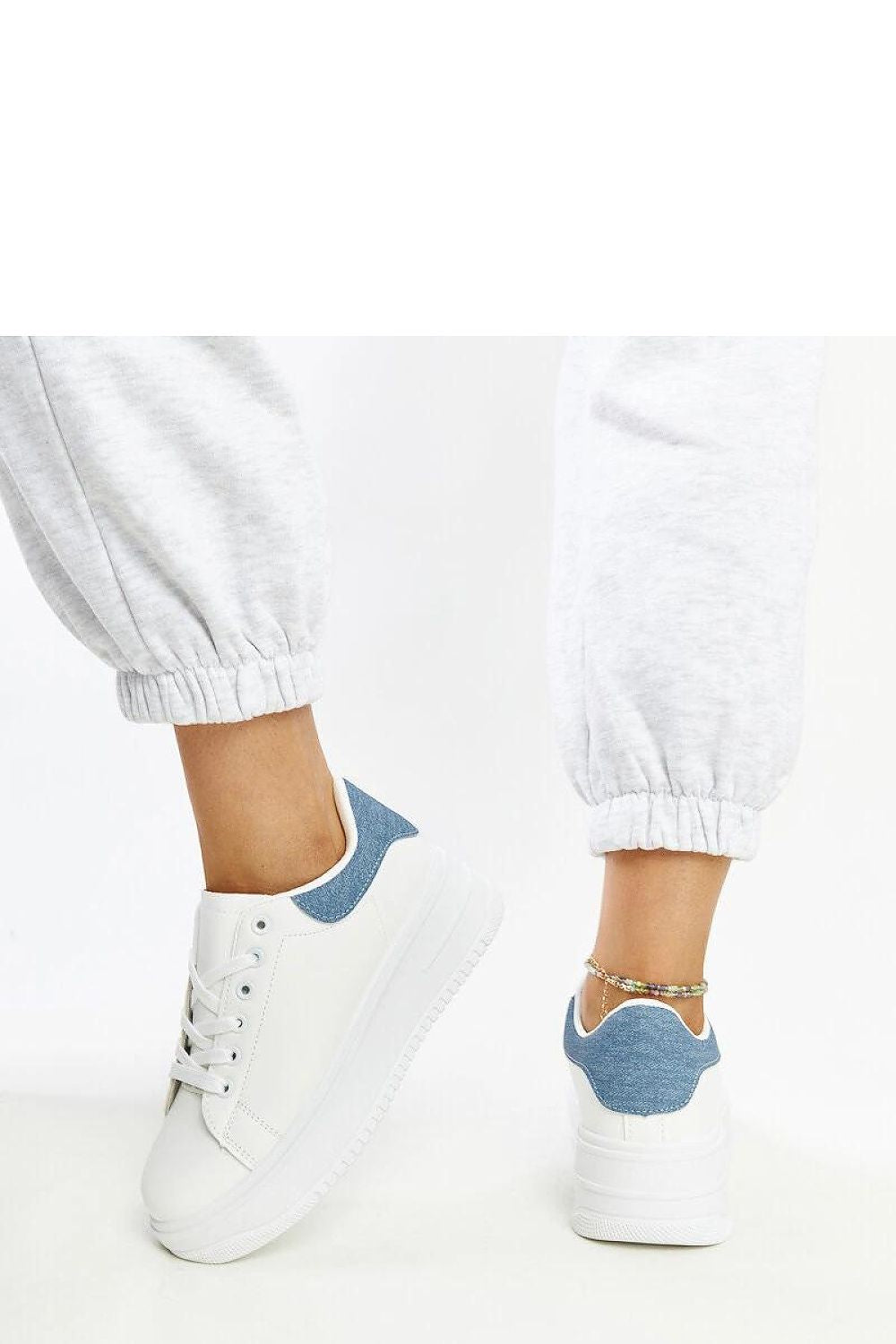 white lace sneakers side view