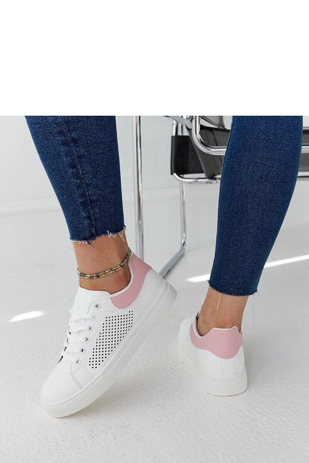 white lace sneakers view 10