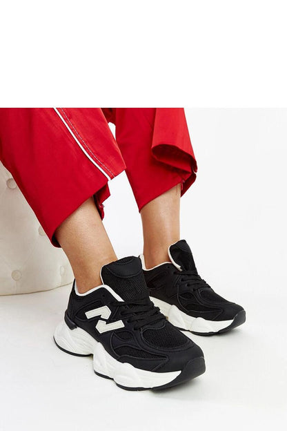 black lace sneakers front view