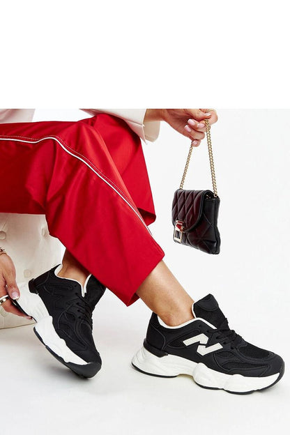 black lace sneakers detail view