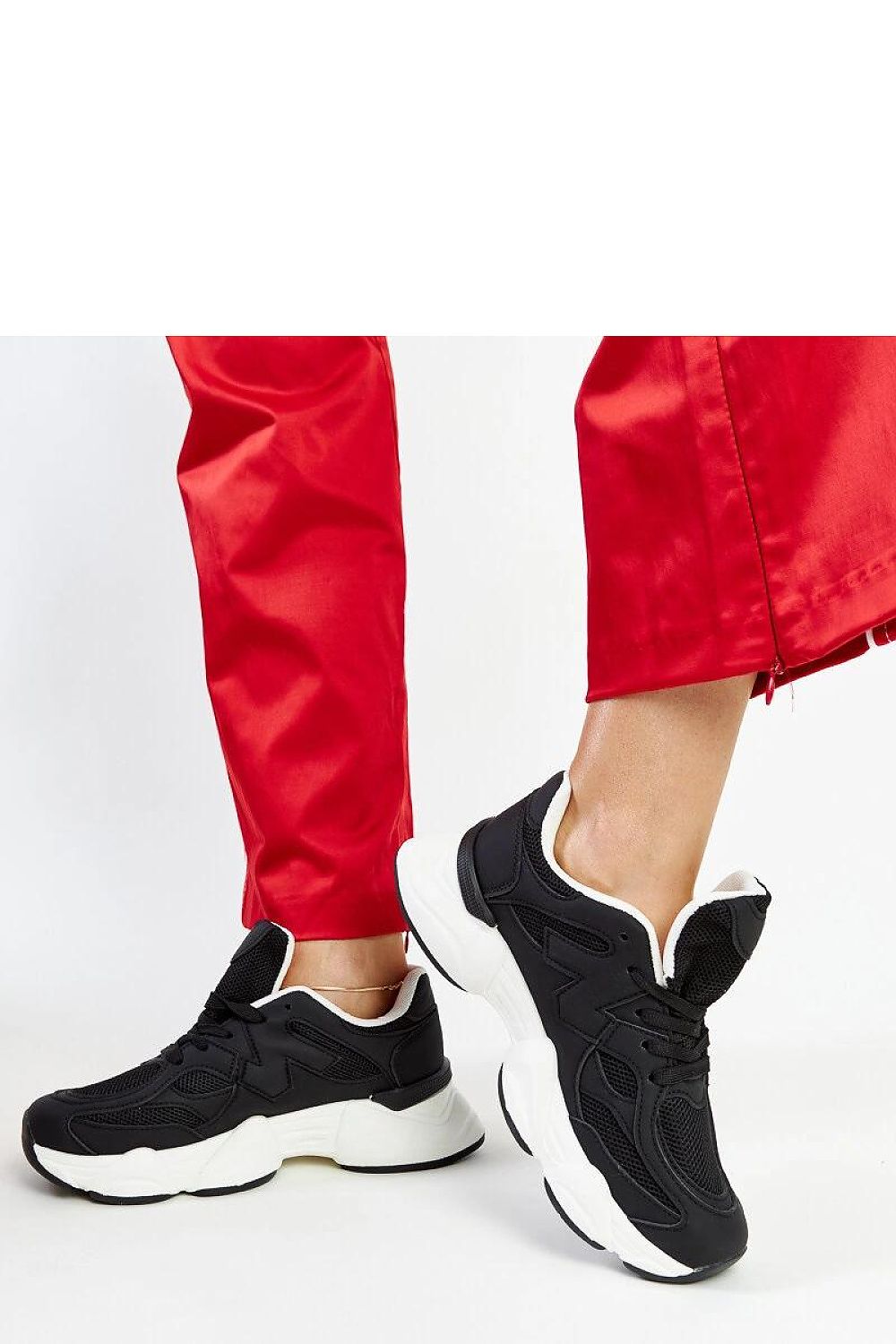 black lace sneakers side view