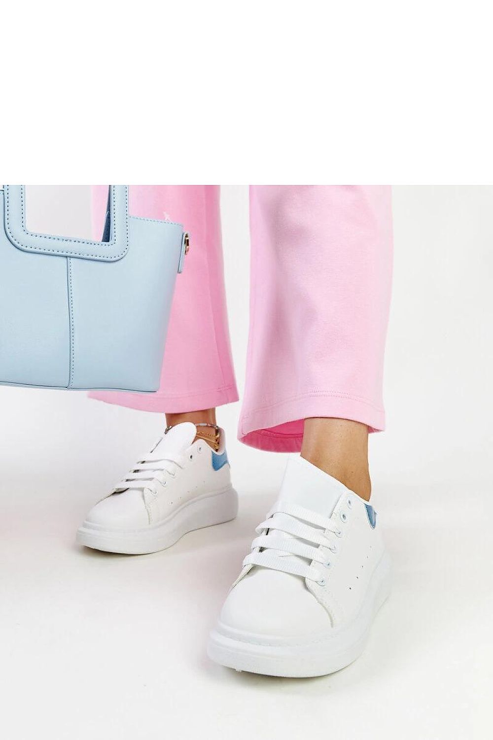 white lace sneakers back view