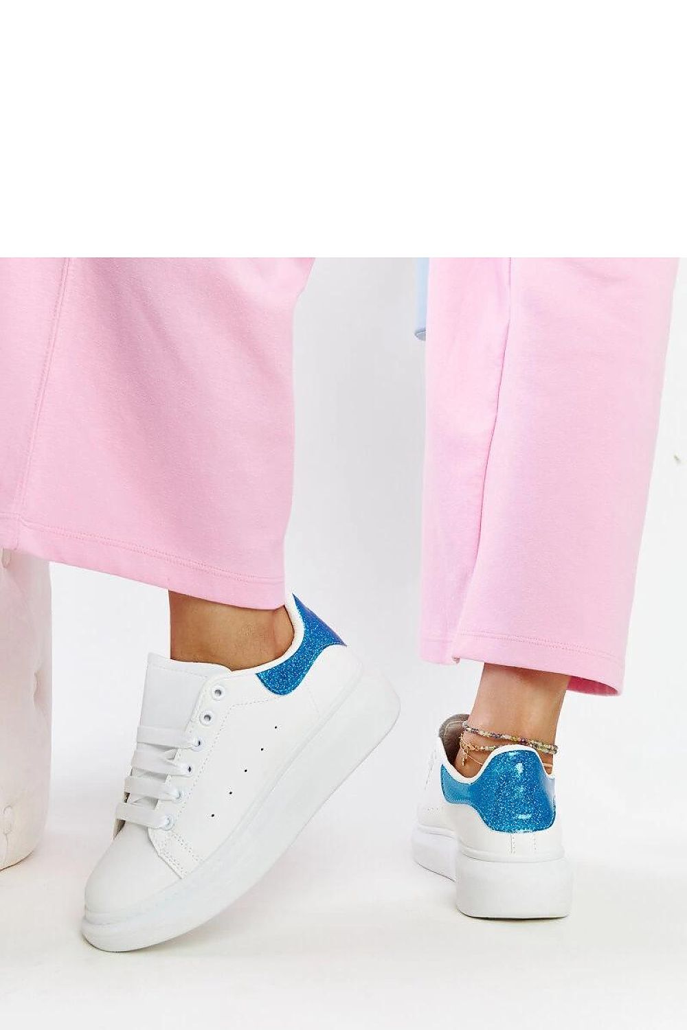 white lace sneakers view 6