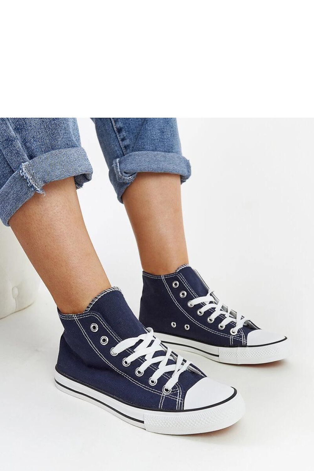blue lace sneakers front view