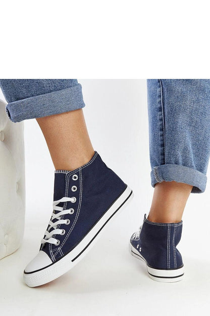 blue lace sneakers back view