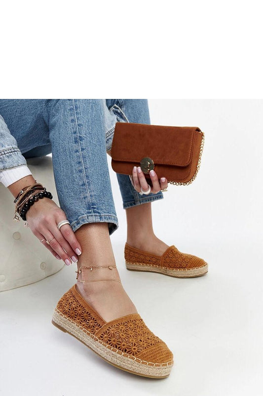 brown lace espadrille front view