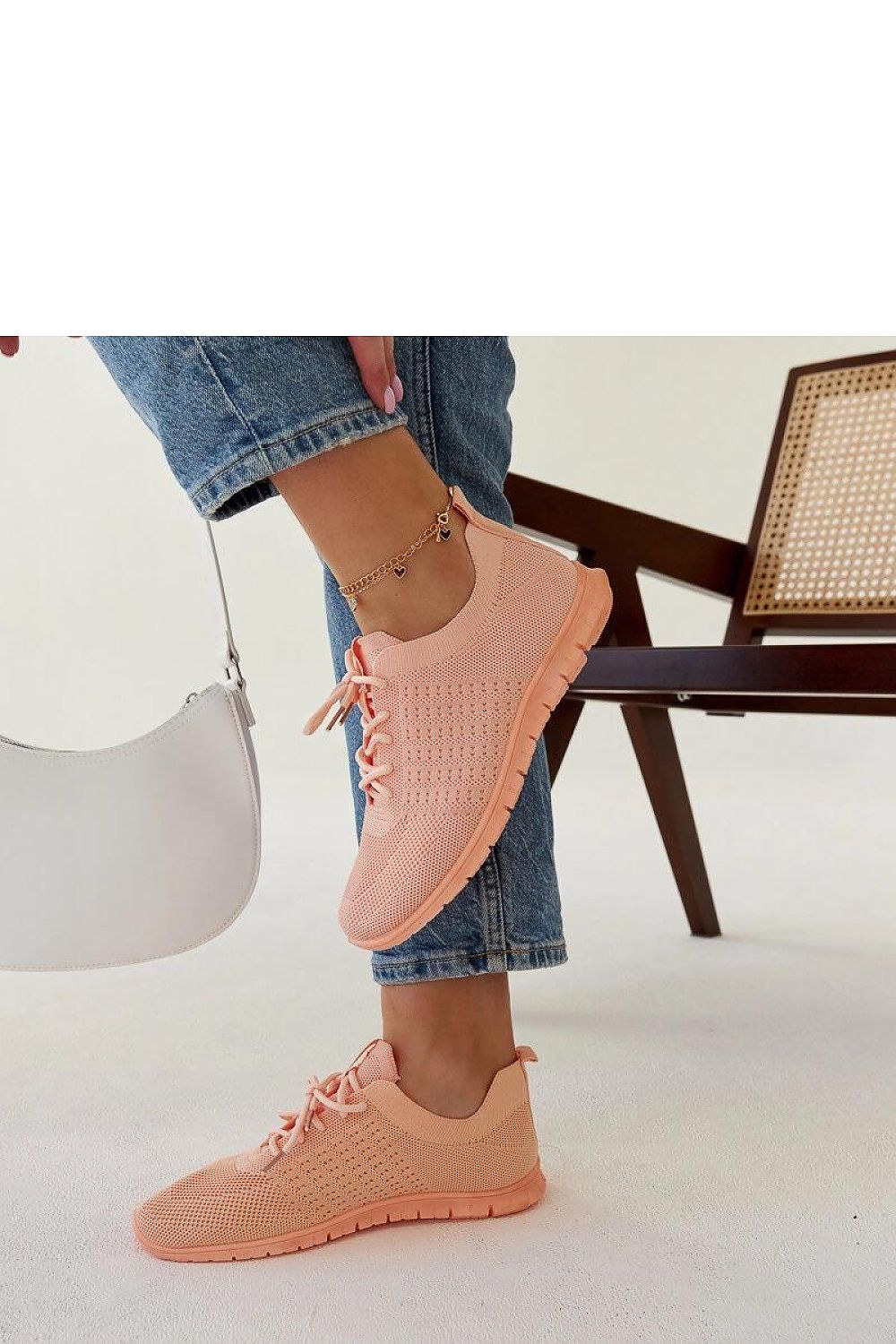 pink sneakers detail view