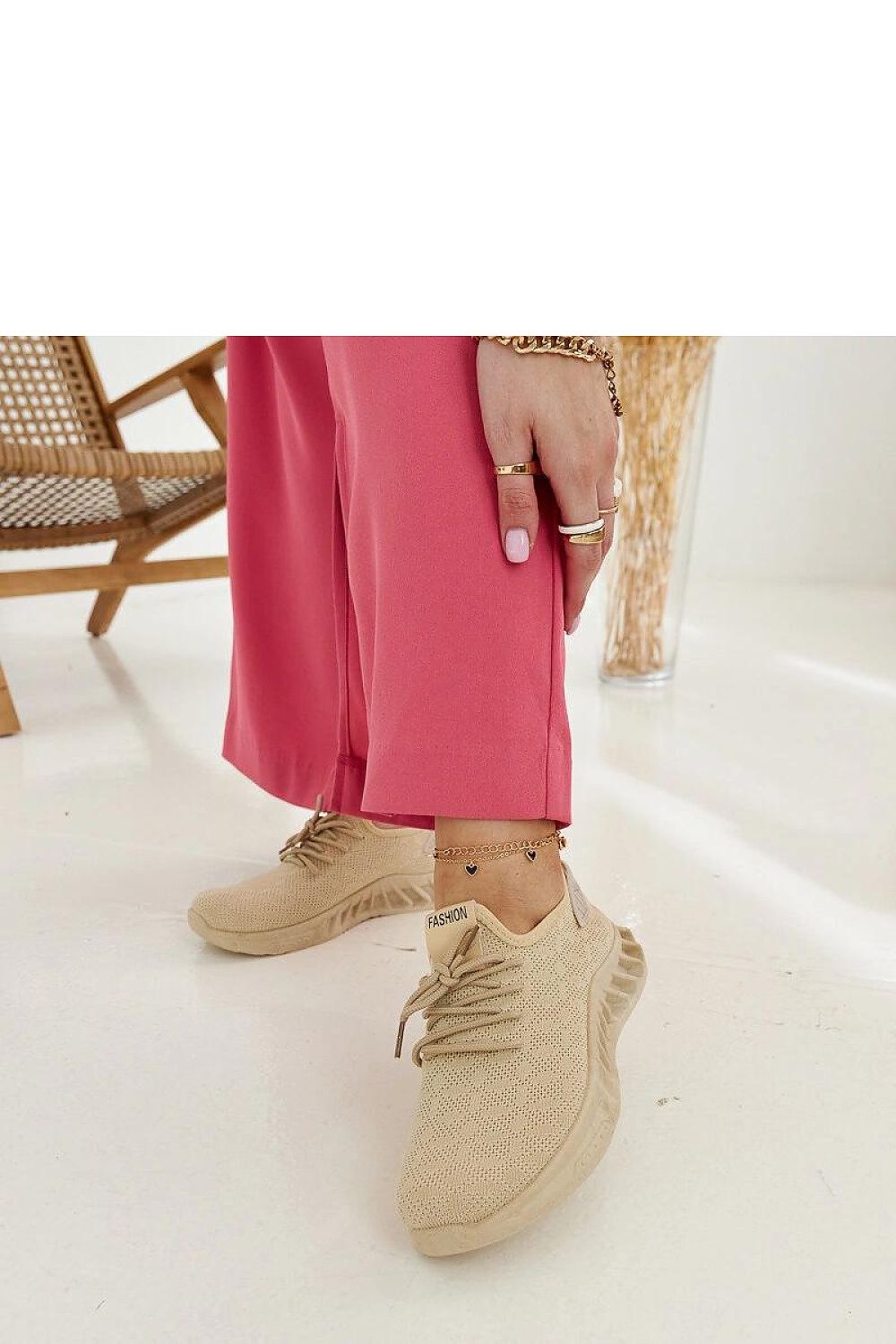 beige sneakers front view