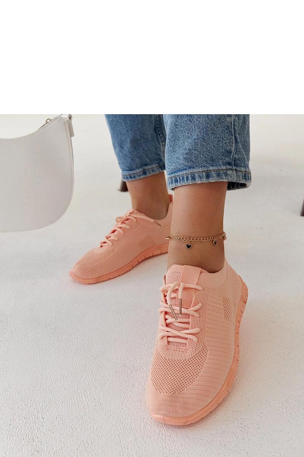 pink mini sneakers detail view