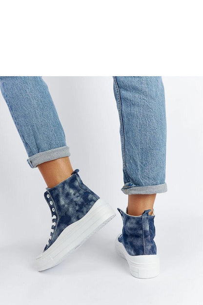 blue lace sneakers back view