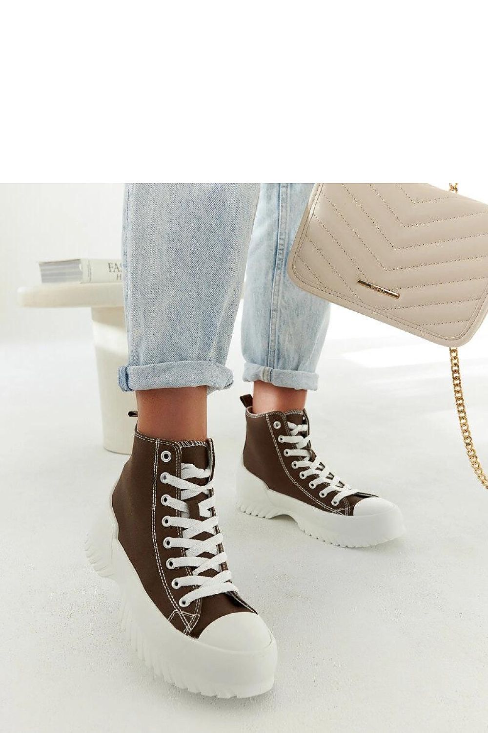 green lace sneakers front view