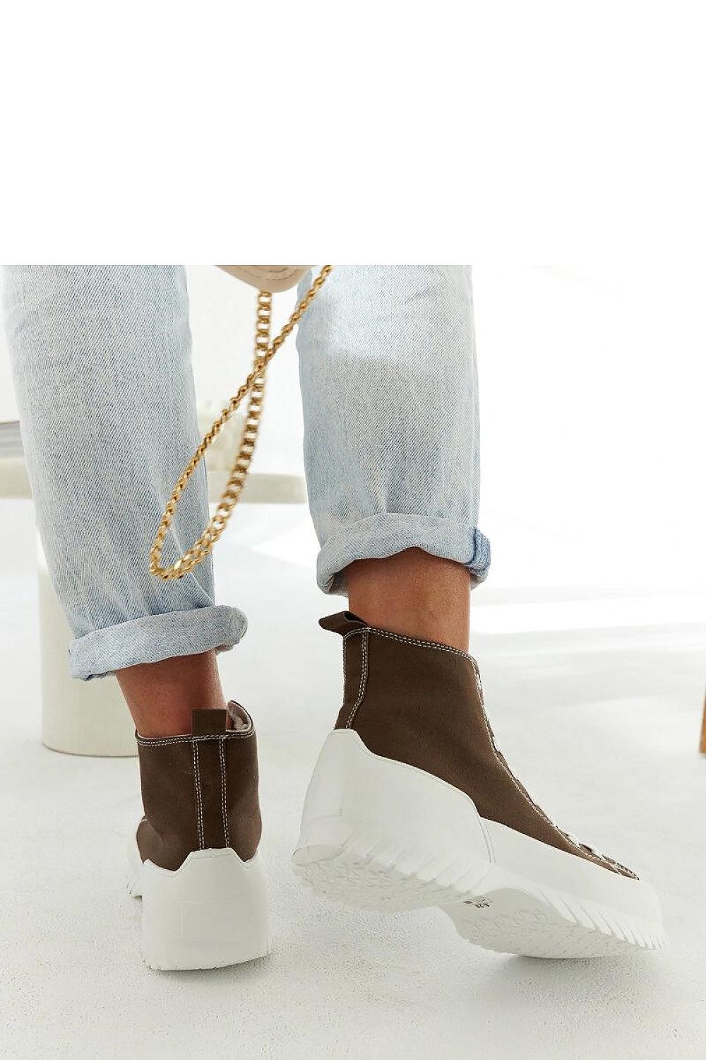 green lace sneakers back view