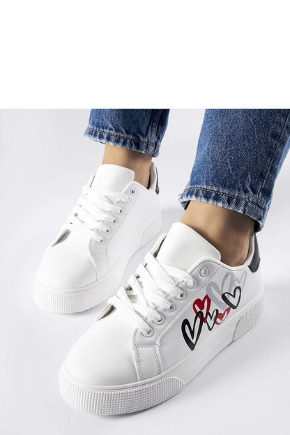 white lace sneakers front view