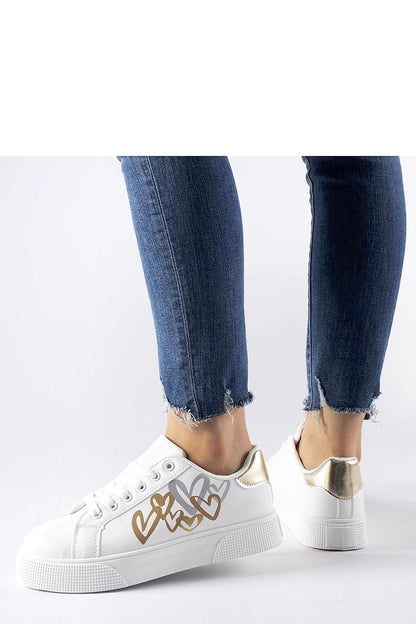 white lace sneakers back view