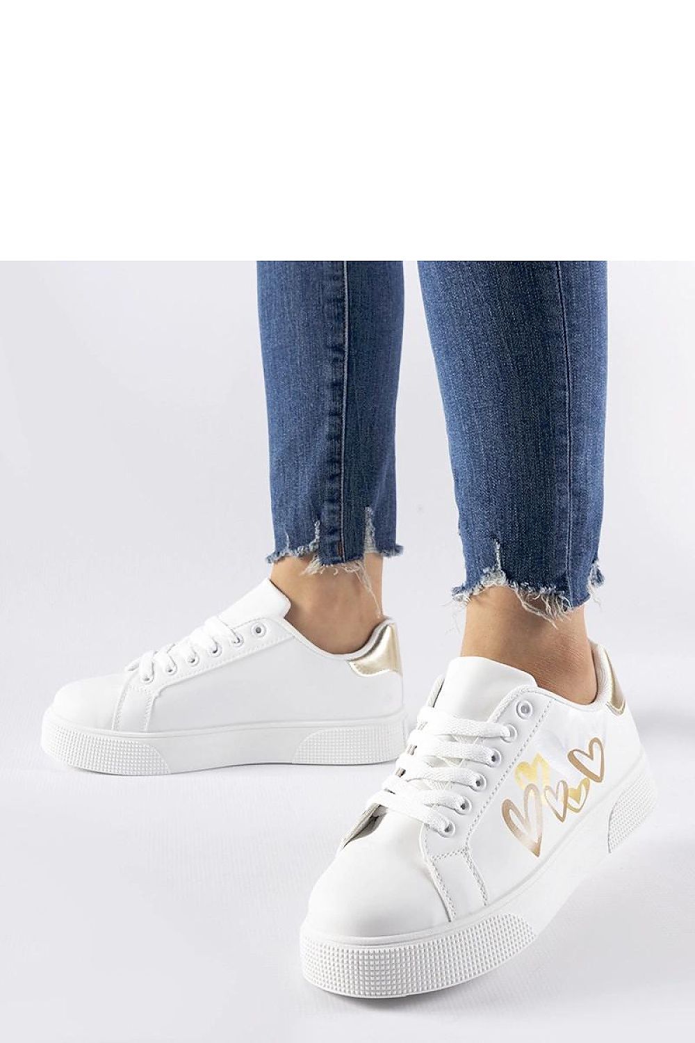 white lace sneakers side view