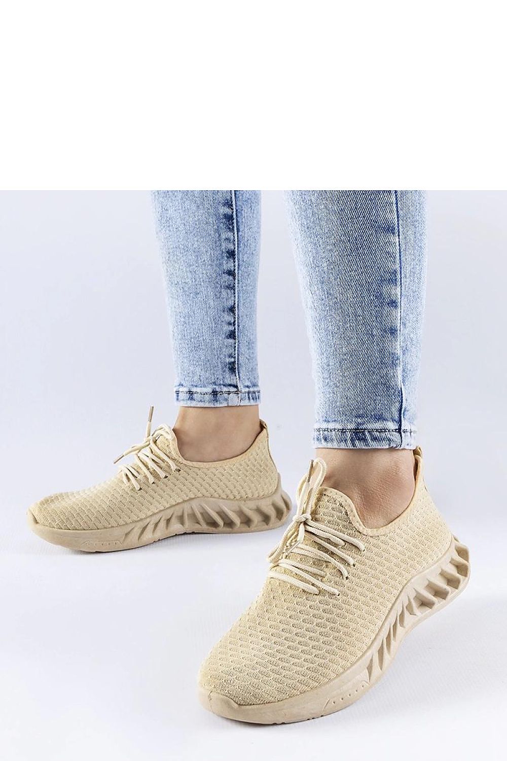 beige sneakers front view